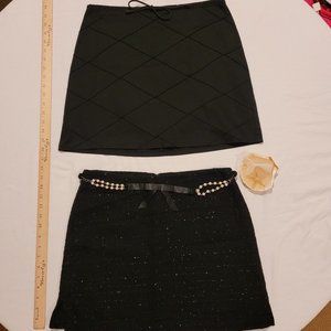 2 Black Mini Skirts by No Boundaries..... size 9 and 11.